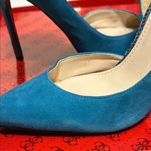 Elegant Blue Suede Women's Heels